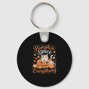 Pumpkin Spice Everything Cat Lover Cute Autumn Fal Key Ring