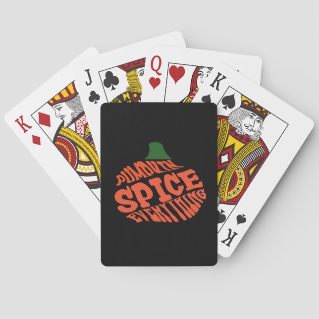 Pumpkin Spice Everything Classic Autumn Slogan Playing Cards (Back)