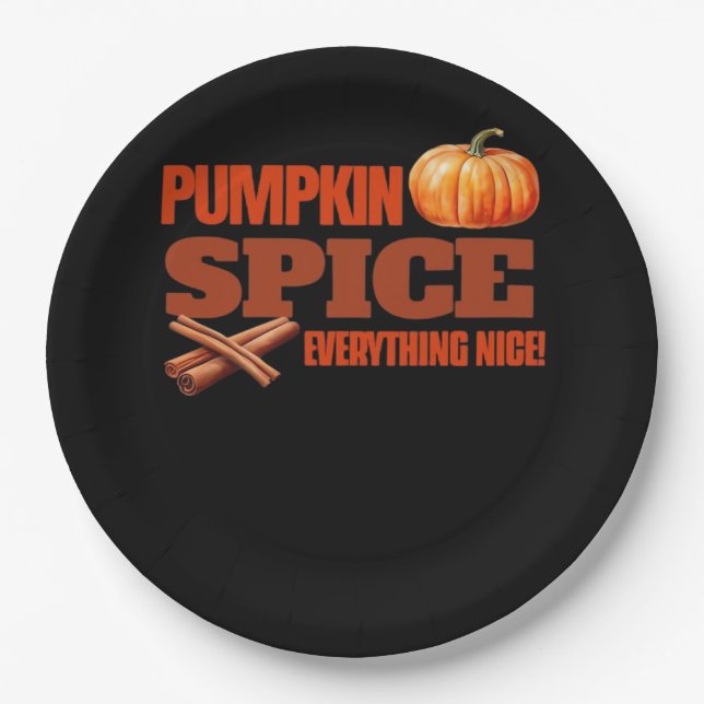Pumpkin Spice Everything Classic Basic Design Paper Plate (Front)