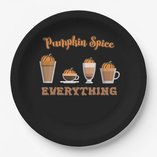 Pumpkin Spice Everything Coffees Essential Paper Plate (Front)