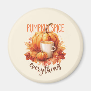 Pumpkin Spice Everything – Latte & Autumn Foliage Magnet