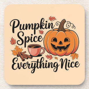  "Pumpkin Spice & Everything Nice" Autumn Graphic Coaster