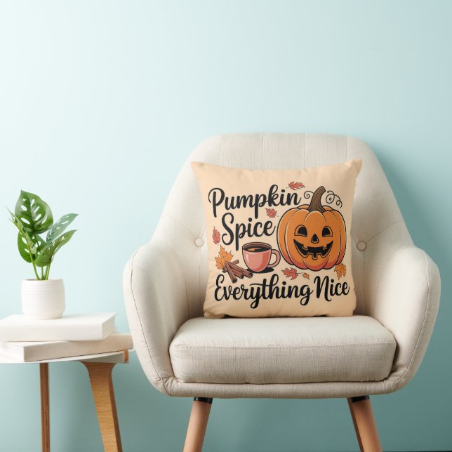  "Pumpkin Spice & Everything Nice" Autumn Graphic Cushion (Chair)