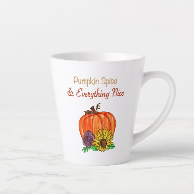 Pumpkin Spice & Everything Nice Autumn Latte Mug (Right)
