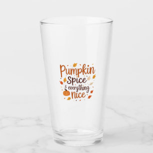 Pumpkin Spice & Everything Nice Autumn Minimalist Glass