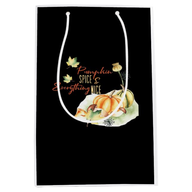 Pumpkin Spice & Everything Nice Chill Slogan Medium Gift Bag (Front)