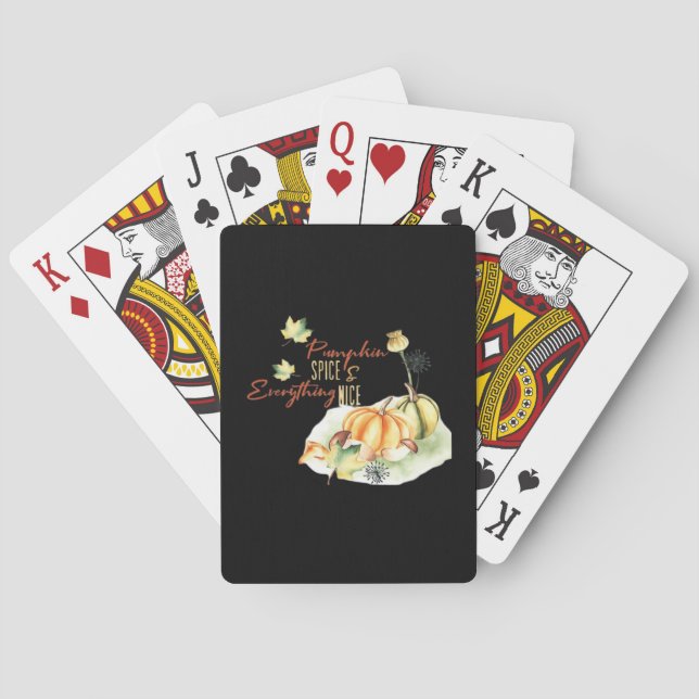 Pumpkin Spice & Everything Nice Chill Slogan Playing Cards (Back)