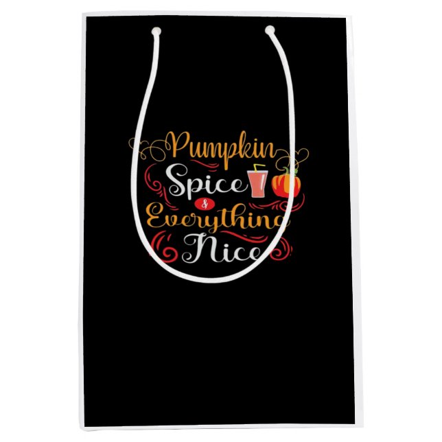 Pumpkin Spice Everything Nice Classic Sloth Medium Gift Bag (Front)