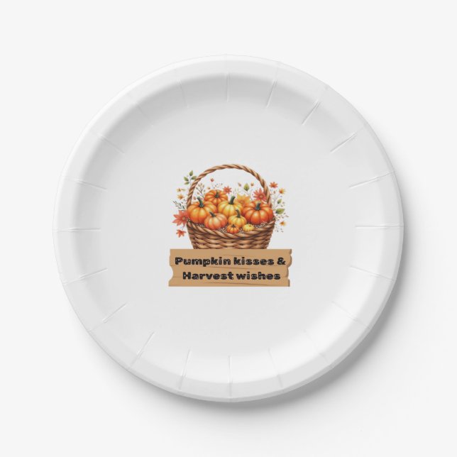Pumpkin Spice & Everything Nice – Cosy Autumn Fall Paper Plate (Front)