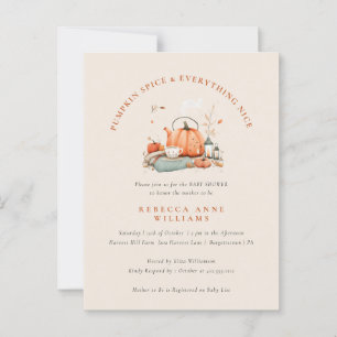 Pumpkin Spice & Everything Nice – Fall Baby Shower Postcard