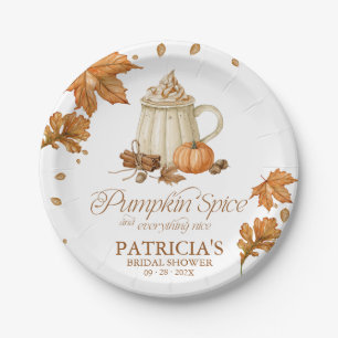Pumpkin Spice & Everything Nice Fall Bridal Shower Paper Plate