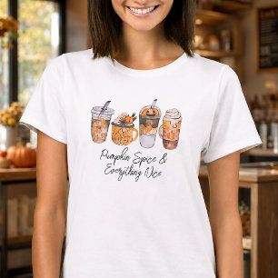 Pumpkin Spice & Everything Nice Fall Coffee Lover T-Shirt
