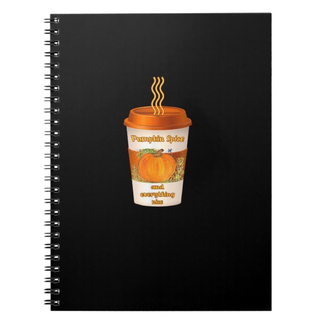 Pumpkin Spice & Everything Nice Fall Colourful Cof Notebook (Front)