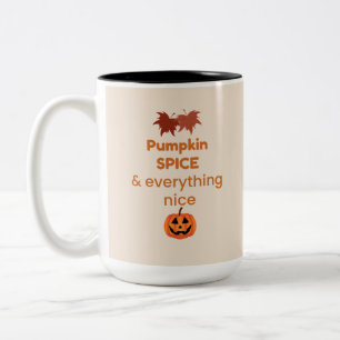 Pumpkin Spice Everything Nice Fall Design Two-Tone Coffee Mug