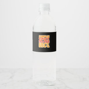 Pumpkin Spice Everything Nice Funny Halloween Food Water Bottle Label