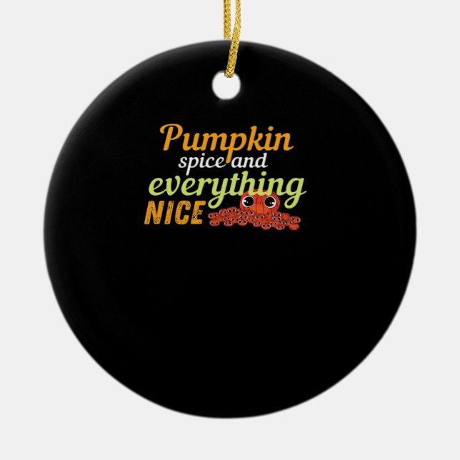 Pumpkin Spice & Everything Nice Halloween Basic De Ceramic Ornament (Front)