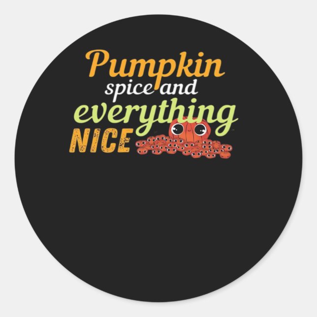 Pumpkin Spice & Everything Nice Halloween Basic De Classic Round Sticker (Front)
