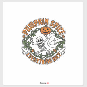 Pumpkin Spice Everything Nice Halloween Skeleton V