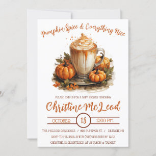 Pumpkin Spice & Everything Nice, Latte Baby Shower Invitation
