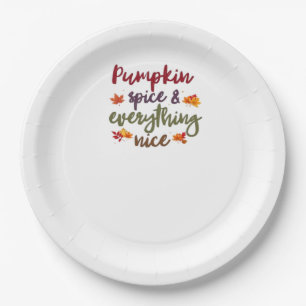 Pumpkin Spice & Everything Nice Latte Lover Paper Plate