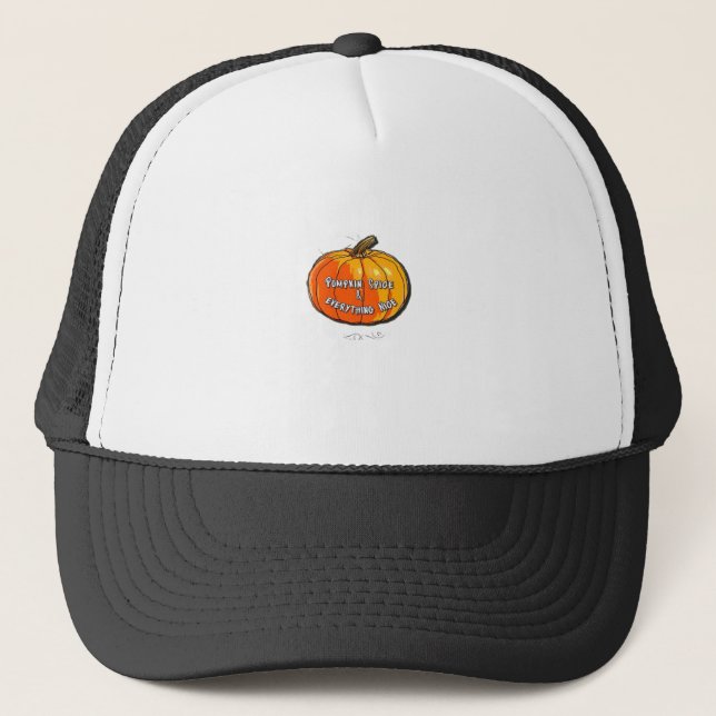 Pumpkin Spice & Everything Nice Meme Slogan & Quot Trucker Hat (Front)