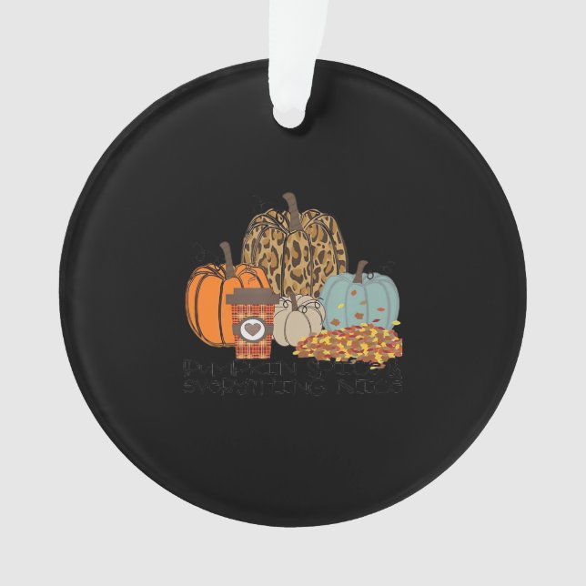 Pumpkin Spice & Everything Nice Meme & Viral Sloth Ornament (Front)