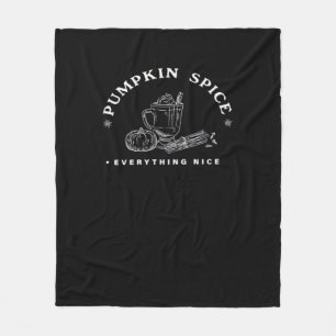 Pumpkin Spice, Everything Nice. Retro Design White Fleece Blanket