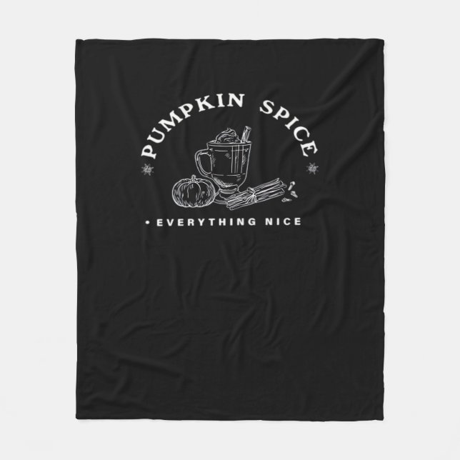 Pumpkin Spice, Everything Nice. Retro Design White Fleece Blanket (Front)