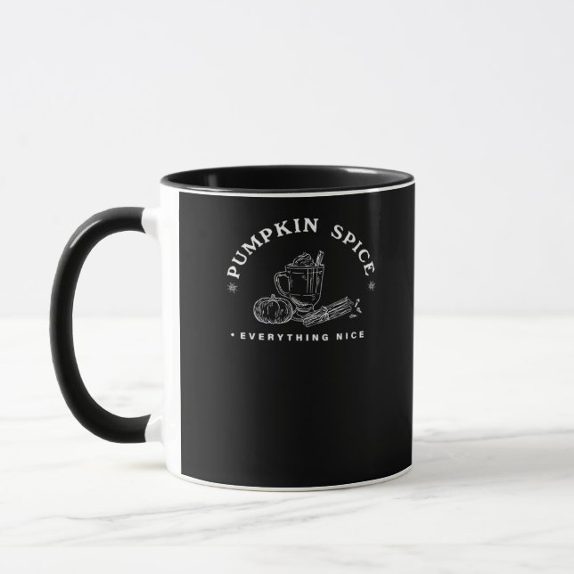 Pumpkin Spice, Everything Nice. Retro Design White Mug (Left)