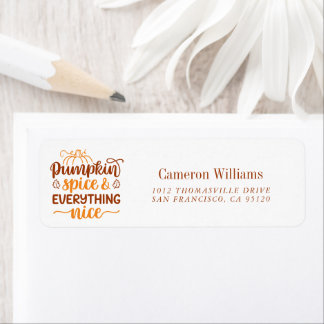 Pumpkin Spice & Everything Nice Return Address Label