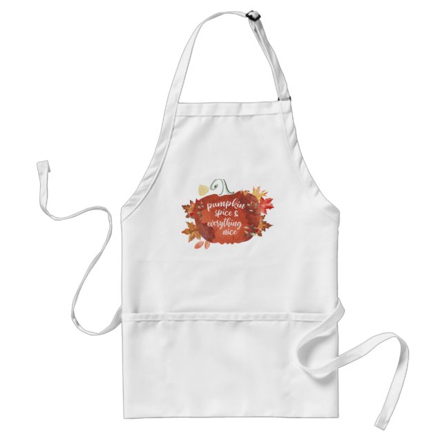 Pumpkin Spice & Everything Nice Thanksgiving Standard Apron (Front)