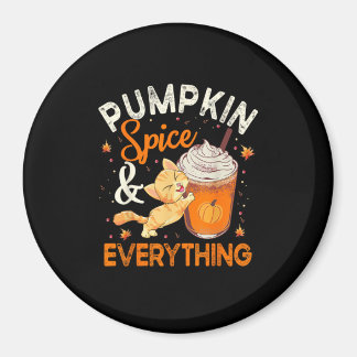 Pumpkin Spice Everything Shirt Cat Lover Cute Autu Magnet