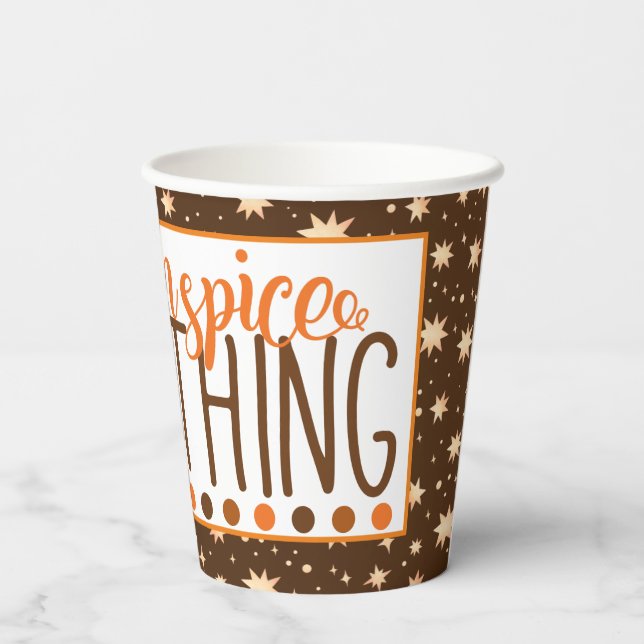 Pumpkin Spice Everything Starry Background Paper Cups (Back)