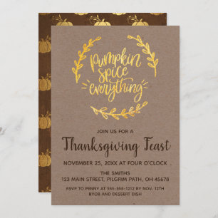 Pumpkin Spice Everything Thanksgiving Invitation
