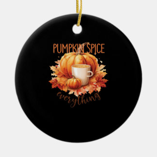 Pumpkin Spice Everything Word Art Ceramic Ornament