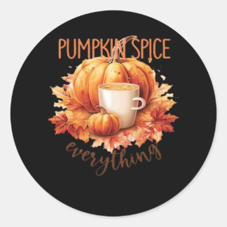 Pumpkin Spice Everything Word Art Classic Round Sticker
