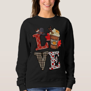 Pumpkin Spice Fall Buffalo Plaid Love Thanksgiving Sweatshirt