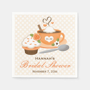 Pumpkin Spice Fall Themed Bridal Shower Napkin