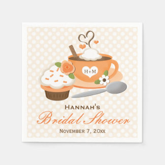 Pumpkin Spice Fall Themed Bridal Shower Napkin