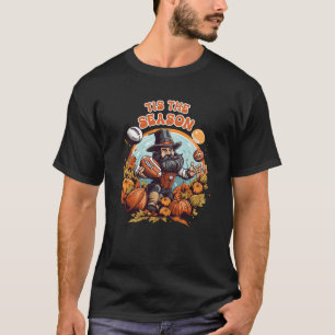 Pumpkin Spice Fall Tis The Season Football Thanksg T-Shirt
