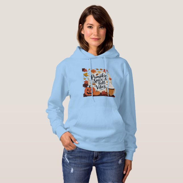 Pumpkin Spice & Fall Vibes Hoodie (Front Full)