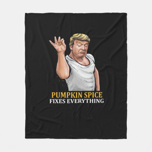 Pumpkin Spice Fixes Everything Essential Fleece Blanket (Front)