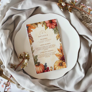 Pumpkin Spice Florals Wedding Enclosure Card
