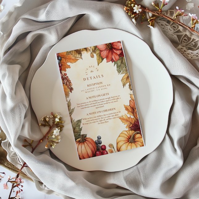 Pumpkin Spice Florals Wedding Enclosure Card (Creator Uploaded)