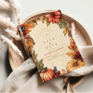 Pumpkin Spice Florals Wedding Save The Date