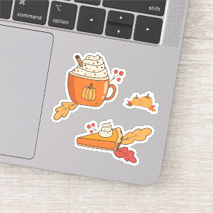 Pumpkin spice Food Art Doodle Laptop Stickers