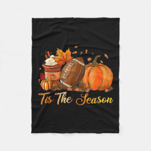 Pumpkin Spice Football Tis The Season Fall Thanksg Fleece Blanket