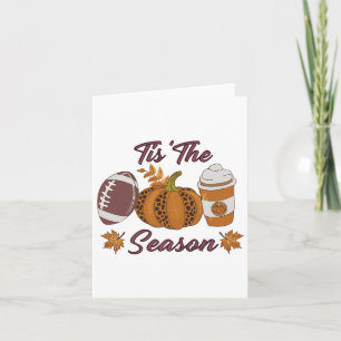 Pumpkin Spice Footbyll Tis The Season Fall Thanksg Card