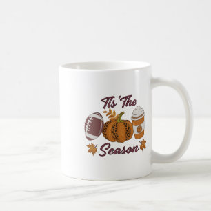 Pumpkin Spice Footbyll Tis The Season Fall Thanksg Coffee Mug