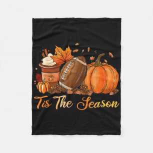 Pumpkin Spice Footbyll Tis The Season Fall Thanksg Fleece Blanket